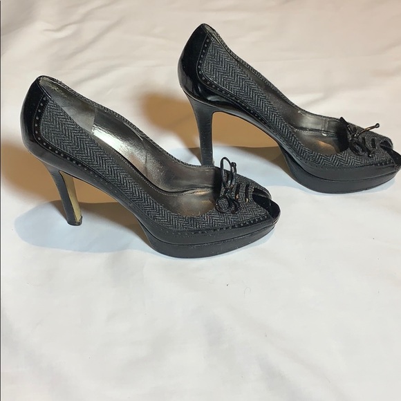 Marc Fisher Tweed & Patent Leather Heels Size 8 - Picture 7 of 8